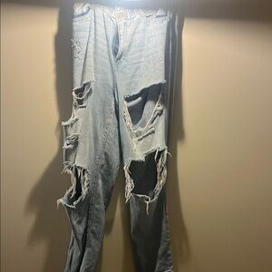 Distressed Light Blue Jeans